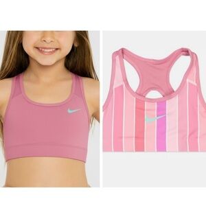Nike Reversible Sports Bra Stripe /Solid Pink Size L